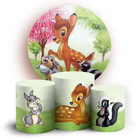 Capas Painel Redondo e Trio Cilindro Sublimado - Bambi