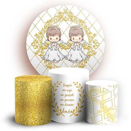 Capas Painel Redondo e Trio Cilindro Sublimado - Batizado