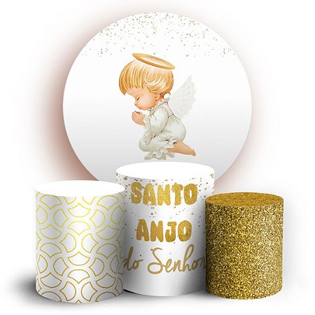 Capas Painel Redondo e Trio Cilindro Sublimado - Batizado