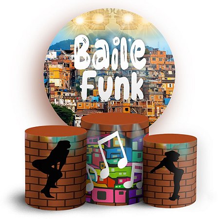 Capas Painel Redondo e Trio Cilindro Sublimado - Baile Funk