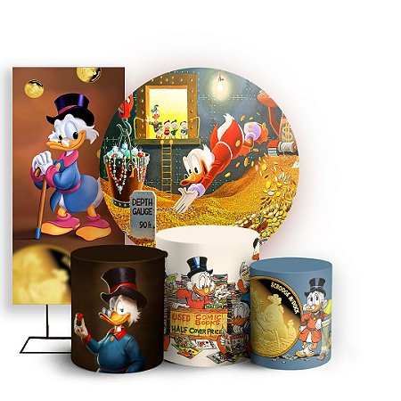 Capas Painel Redondo Trio Cilindro e Faixa Lateral Sublimado - Tio Patinhas