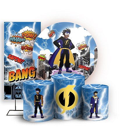 Capas Painel Redondo Trio Cilindro e Faixa Lateral Sublimado - Super Shock