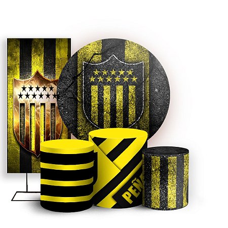 Capas Painel Redondo Trio Cilindro e Faixa Lateral Sublimado - Peñarol