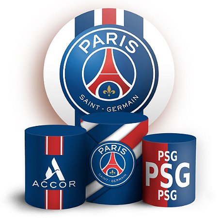 Capas Painel Redondo e Trio Cilindro Sublimado - Paris Saint Germain
