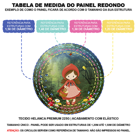 Capas Painel Redondo e Trio Cilindro Sublimado - Fazendinha Aquarela