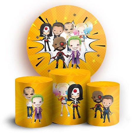 Capas Painel Redondo e Trio Cilindro Sublimado - Esquadrão Suicida