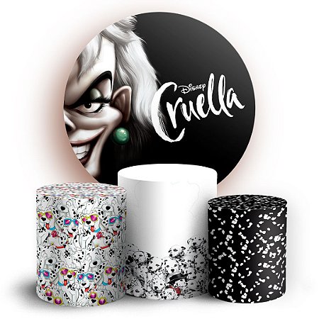 Capas Painel Redondo e Trio Cilindro Sublimado - Cruella