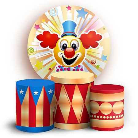 Capas Painel Redondo e Trio Cilindro Sublimado - Circo