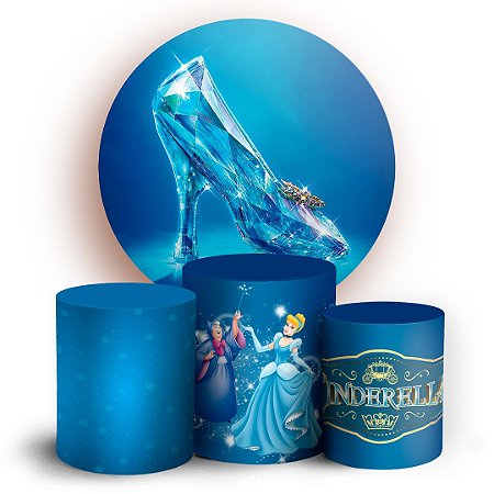 Capas Painel Redondo e Trio Cilindro Sublimado - Cinderela