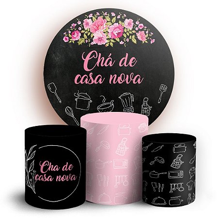 Capas Painel Redondo e Trio Cilindro Sublimado - Chá de Cozinha