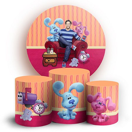 Capas Painel Redondo e Trio Cilindro Sublimado - Blues Clues