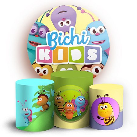 Capas Painel Redondo e Trio Cilindro Sublimado - BichiKids