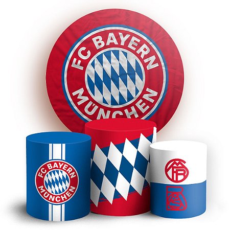 Capas Painel Redondo e Trio Cilindro Sublimado - Bayern de Munique