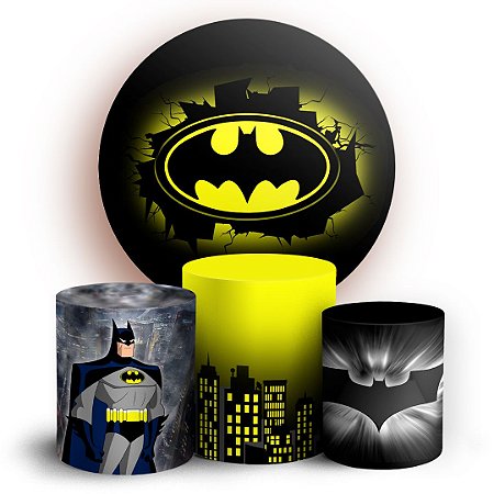 Capas Painel Redondo e Trio Cilindro Sublimado - Batman