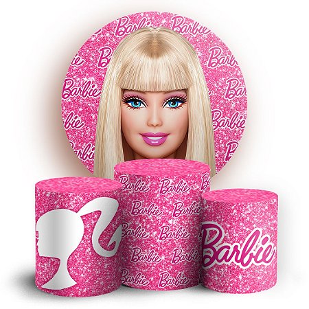 Capas Painel Redondo e Trio Cilindro Sublimado - Barbie