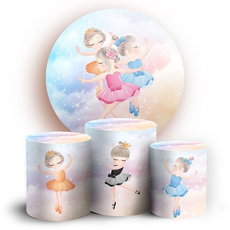Capas Painel Redondo e Trio Cilindro Sublimado - Bailarina