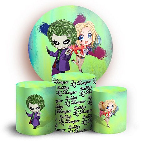 Capas Painel Redondo e Trio Cilindro Sublimado - Arlequina