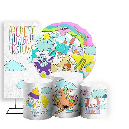 Capas Painel Redondo Trio Cilindro e Faixa Lateral Sublimado - ABC