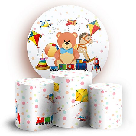 Capas Painel Redondo e Trio Cilindro Sublimado - Brinquedos