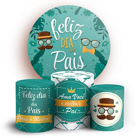 Capas Painel Redondo e Trio Cilindro Sublimado - Dia dos Pais
