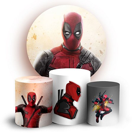 Capas Painel Redondo e Trio Cilindro Sublimado - Dead Pool