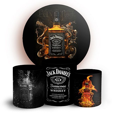 Capas Painel Redondo e Trio Cilindro Sublimado - Jack Daniels
