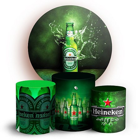 Capas Painel Redondo e Trio Cilindro Sublimado - Heineken