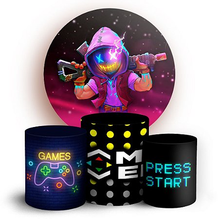 Capas Painel Redondo e Trio Cilindro Sublimado - Gamer