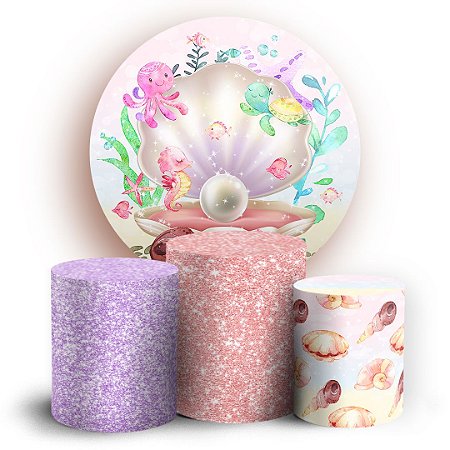 KIT Redondo e Trio - Fundo do Mar  - Sublimado 3D