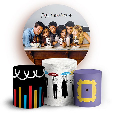 Capas Painel Redondo e Trio Cilindro Sublimado - Friends