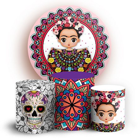 KIT Redondo e Trio - Frida Kahlo  - Sublimado 3D