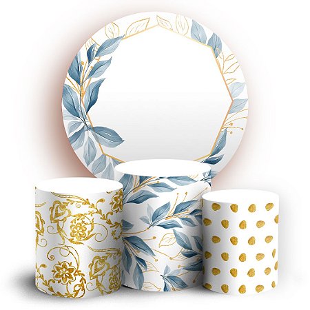 Capas Painel Redondo e Trio Cilindro Sublimado - Floral