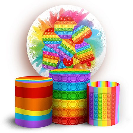 Capas Painel Redondo e Trio Cilindro Sublimado - Pop It Fidget Toys