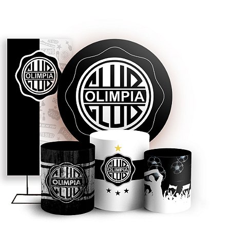 Capas Painel Redondo Trio Cilindro e Faixa Lateral Sublimado - Olimpia Club