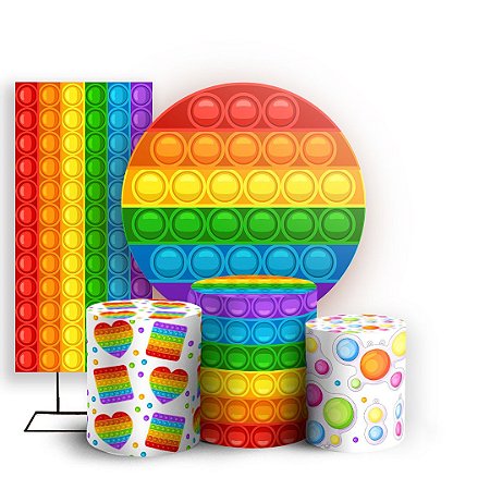 Capas Painel Redondo Trio Cilindro e Faixa Lateral Sublimado - Fidget Toys