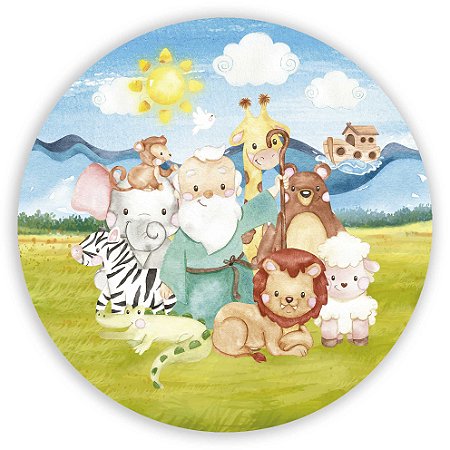 Capa Painel Redondo Sublimado - Arca de Noé