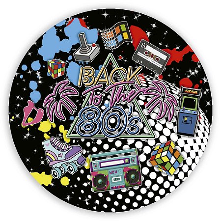 Capa Painel Redondo Sublimado - Anos 80