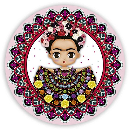 Painel Redondo - Frida Kahlo - Sublimado 3D