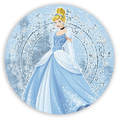 Capa Painel Redondo Sublimado - Cinderela