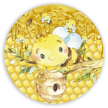 Capa Painel Redondo Sublimado - Abelhinha Cute