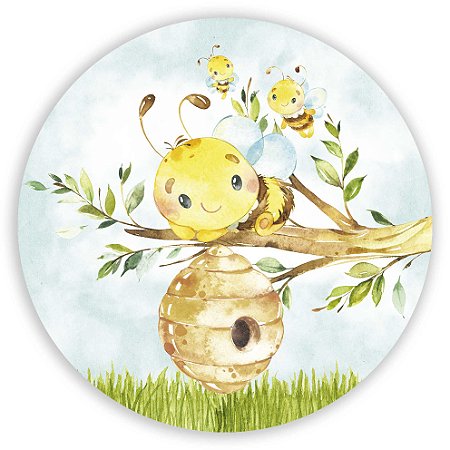 Capa Painel Redondo Sublimado - Abelhinha Cute