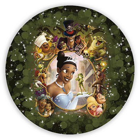 Capa Painel Redondo Sublimado - A Princesa e o Sapo