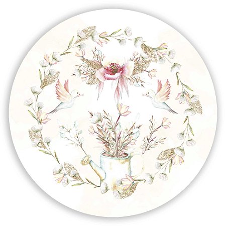 Capa Painel Redondo Sublimado - Floral