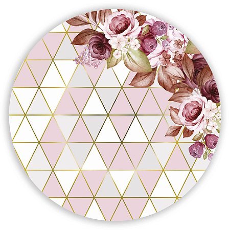 Capa Painel Redondo Sublimado - Floral
