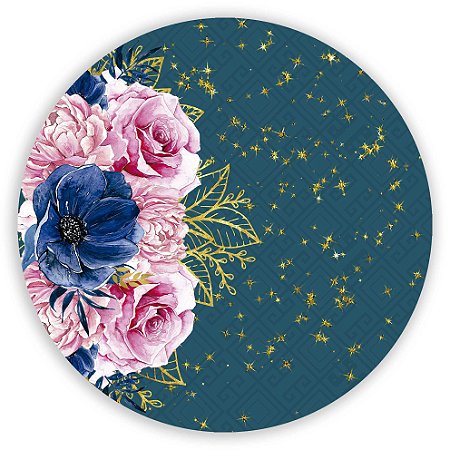 Capa Painel Redondo Sublimado - Floral