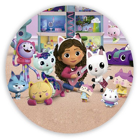 Capa Painel Redondo Sublimado - A Casa Magica da Gabby