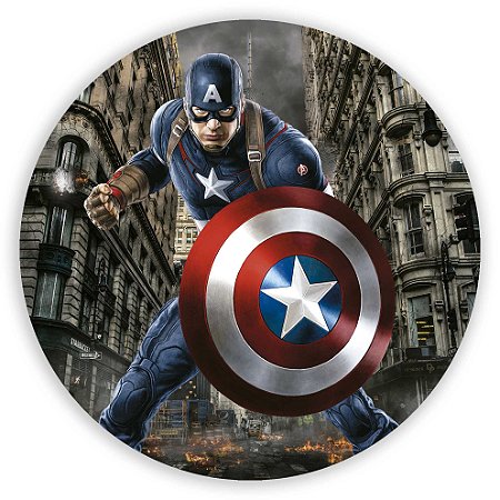 Capa Painel Redondo Sublimado - Capitão América