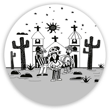 Capa Painel Redondo Sublimado - Festa Junina