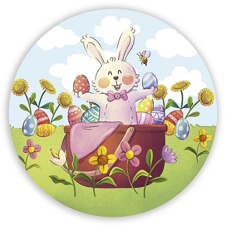 Capa Painel Redondo Sublimado - Páscoa