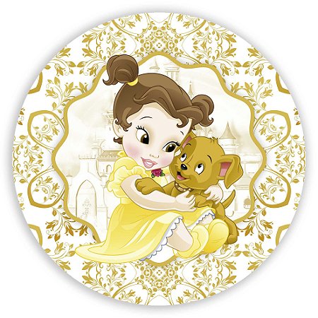 Painel Redondo - Princesa Bela - Sublimado 3D